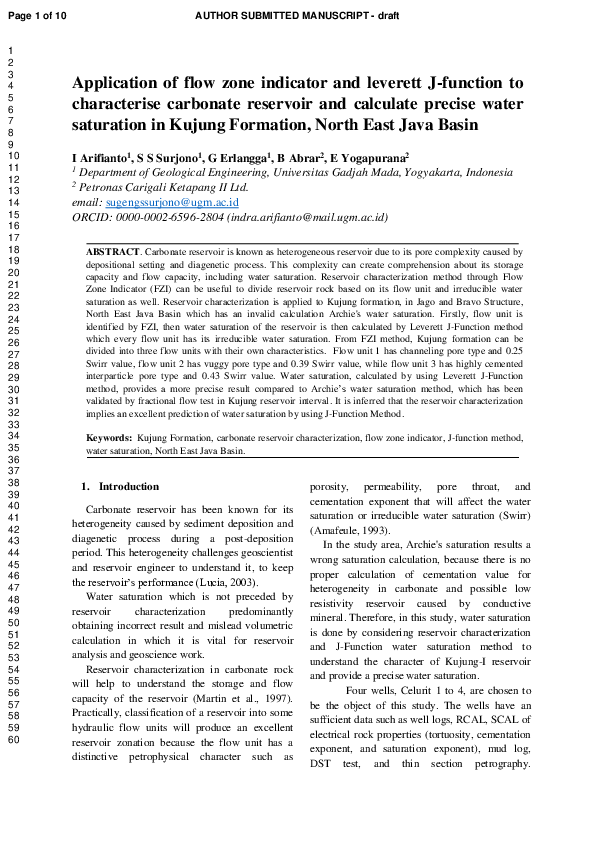(PDF) Application of flow zone indicator and leverett Jfunction to