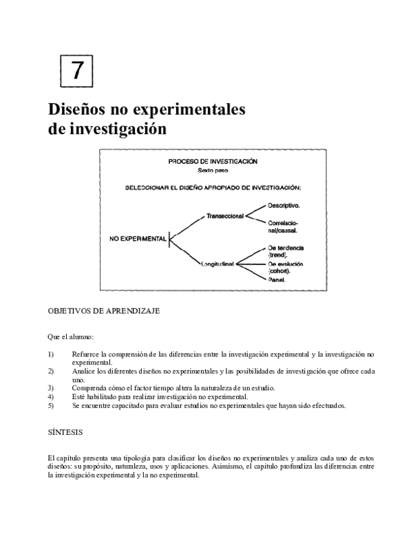 (PDF) Diseños no experimentales de investigación