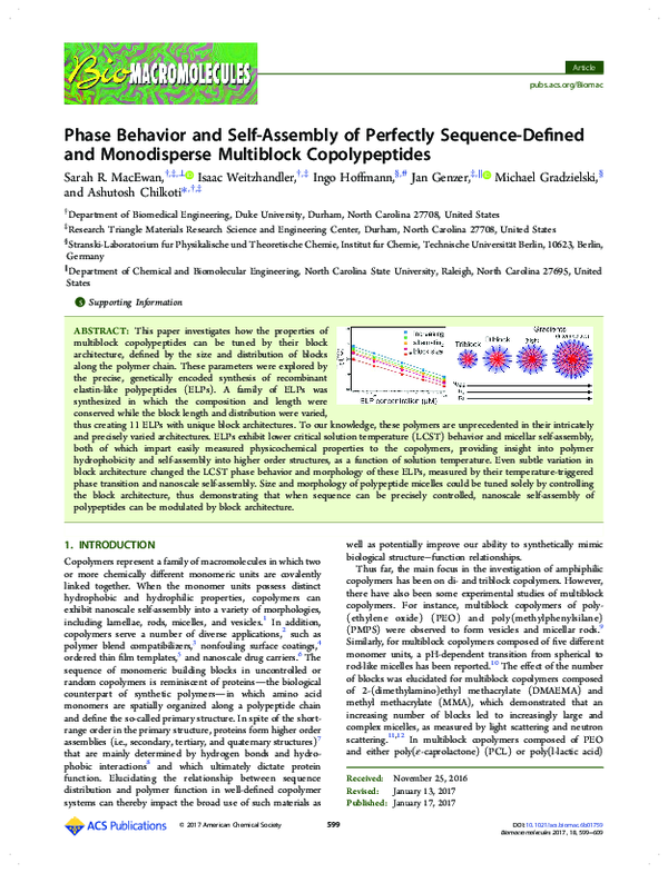 (PDF) Phase Behavior and Self-Assembly of Perfectly Sequence-Defined ...