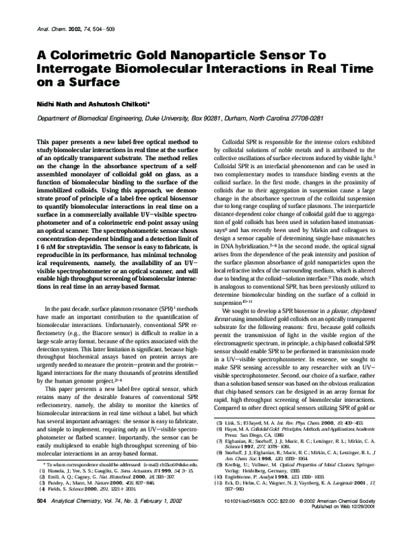 (PDF) Optical Properties of Metal Clusters Ashutosh Chilkoti