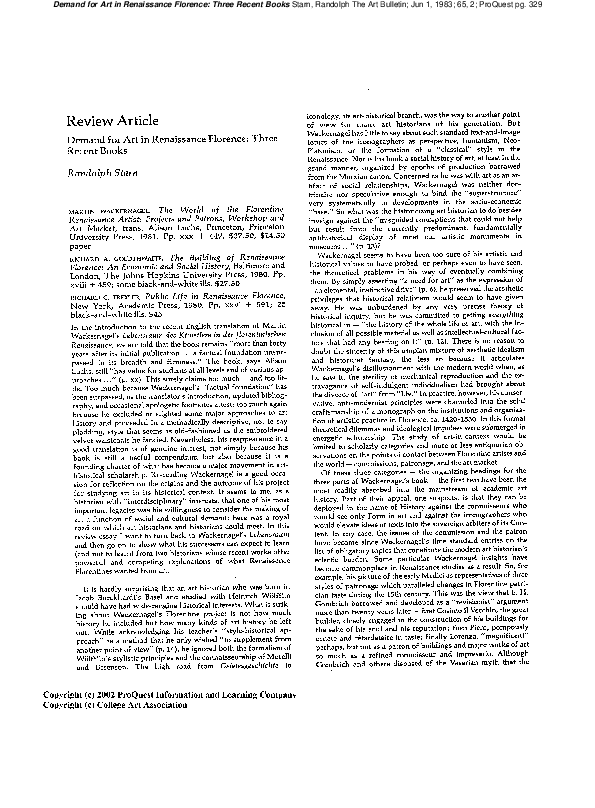 (PDF) Demand for Art in Renaissance Florence
