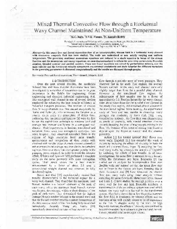 (PDF) Mixed Thermal Convective Flow throush a Horizontal Wavy Channel ...