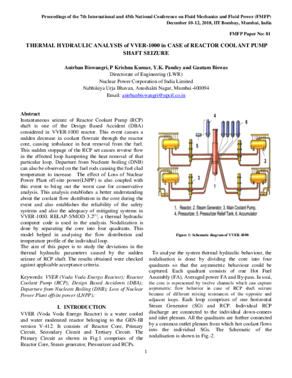 (PDF) THERMAL HYDRAULIC ANALYSIS of VVER-1000 in CASE of REACTOR ...