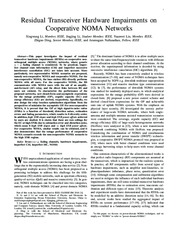 (PDF) Residual Transceiver Hardware Impairments on Cooperative NOMA ...