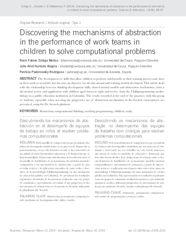 (PDF) Discovering the mechanisms of abstraction in the performance of ...