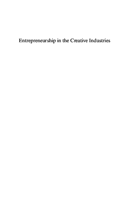 (PDF) Entrepreneurship in the Creative Industries