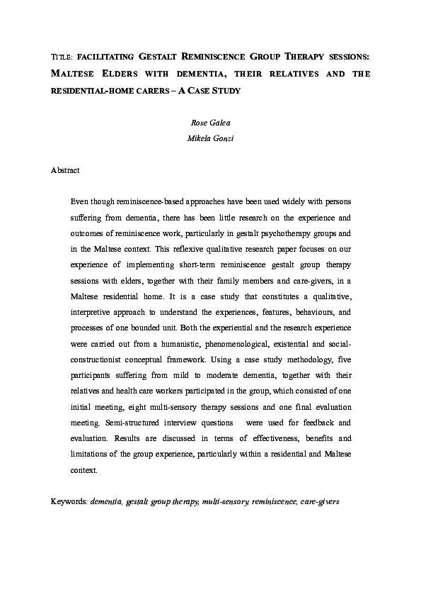 Reminiscence therapy essay 08 image