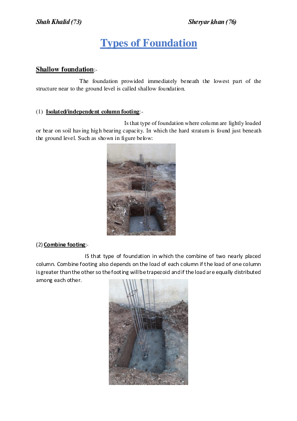 (PDF) Types of Foundation