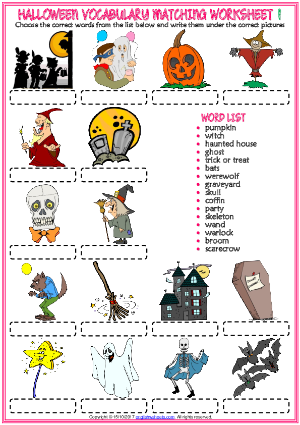 PDF Halloween Vocabulary Esl Matching Exercise Worksheets For Kids PDF Halloween Vocabulary Esl Matching Exercise Worksheets For Kids