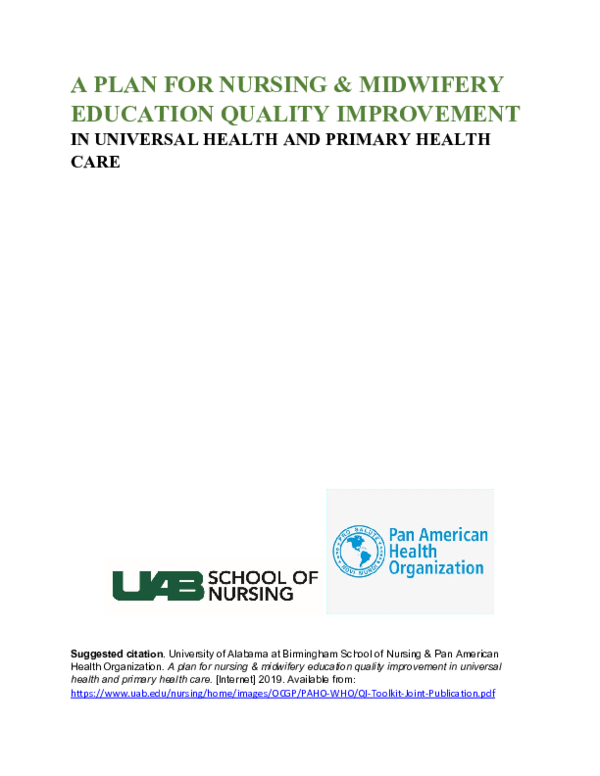 (PDF) A PLAN FOR NURSING & MIDWIFERY EDUCATION QUALITY IMPROVEMENT IN ...