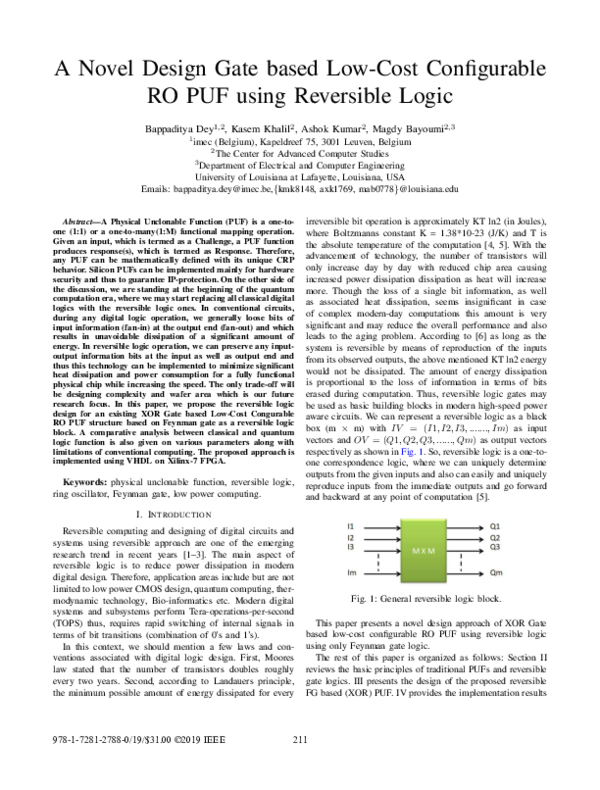 (PDF) A Novel Design Gate based Low-Cost Configurable RO PUF using ...
