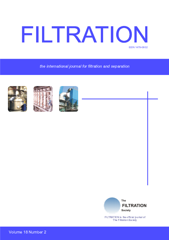 (PDF) the international journal for filtration and separation Volume 18 Number 2 FILTRATION is