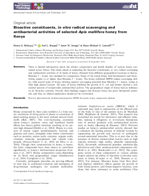 (PDF) Bioactive constituents, in vitro radical scavenging and ...