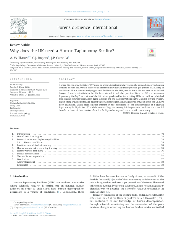 (PDF) Why does the UK need a Human Taphonomy Facility
