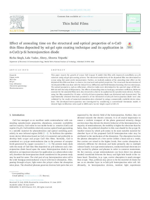(PDF) Effect of annealing time on the structural and optical properties ...
