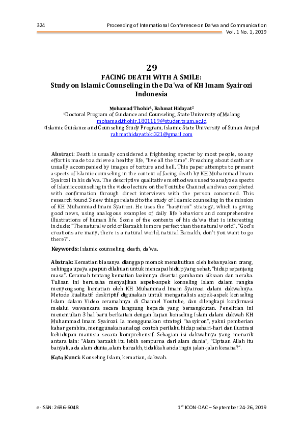 (PDF) Facing Death with a Smile Study on Islamic