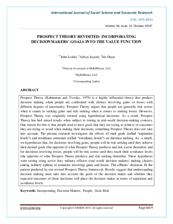Prospect theory real life examples image
