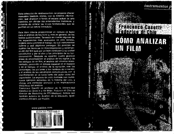 Como Analizar Un Film Casetti Resumen