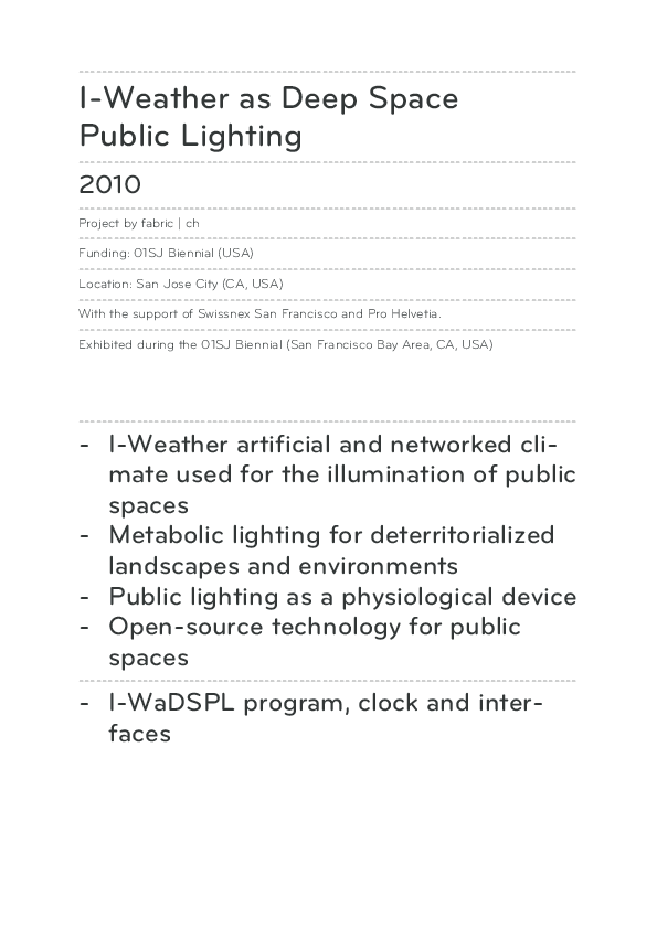 (PDF) I-Weather as Deep Space Public Lighting