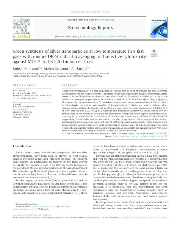 Green synthesis of silver nanoparticles from plant extract pdf 2020 image