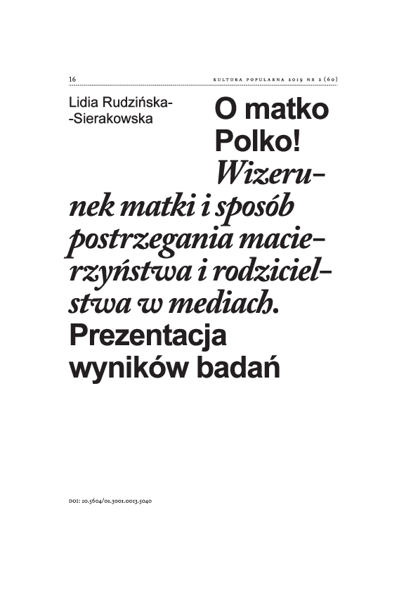 (PDF) O matko Polko! Wizerunek matki i sposób postrzegania ...