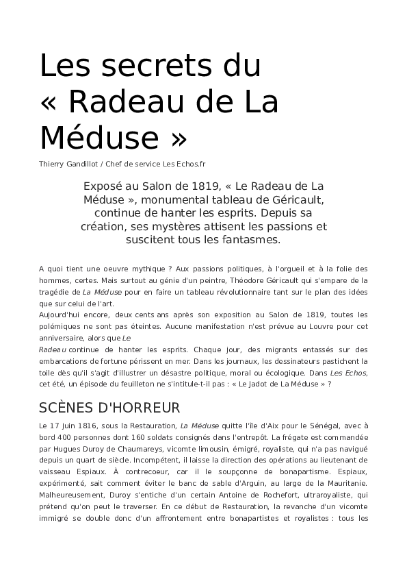 Les secrets du « Radeau de La Méduse» — free download