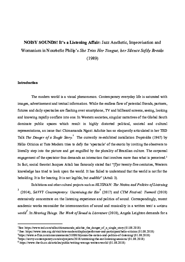 (PDF) NOISY SOUNDS! It’s a Listening Affair Jazz Aesthetic