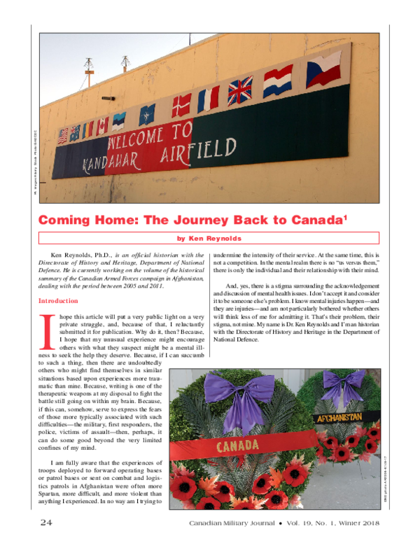 (PDF) Coming Home: The Journey Back to Canada