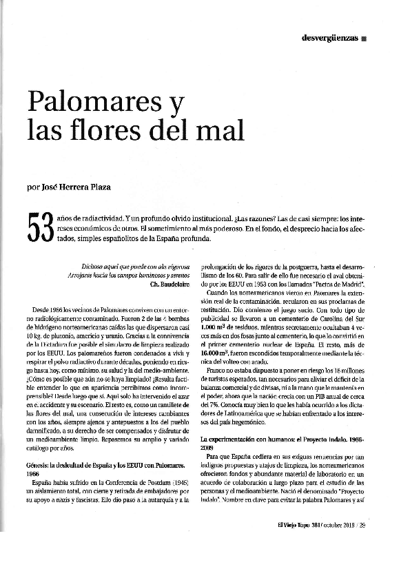 (PDF) PALOMARES Y LAS FLORES DEL MAL José Herrera Plaza Academia.edu