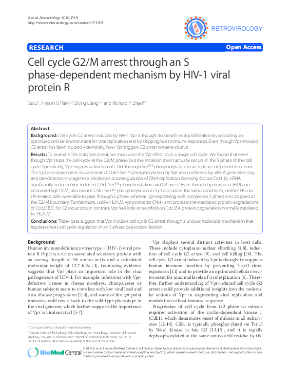 (PDF) Cell cycle G2/M arrest through an S phase-dependent mechanism by ...
