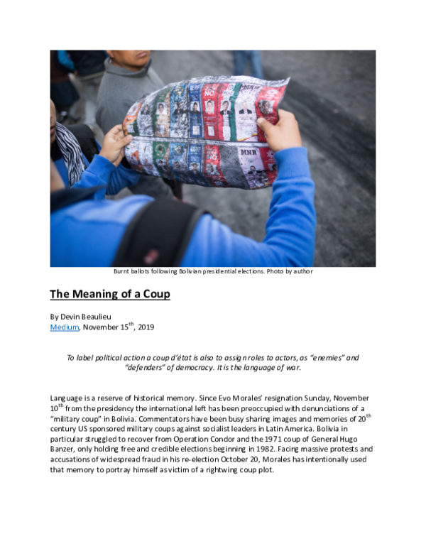 (PDF) The Meaning of a Coup Devin Beaulieu Academia.edu