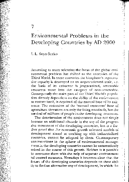 (PDF) Chapter 7 - Environmental Problems in the Developing Countries by ...