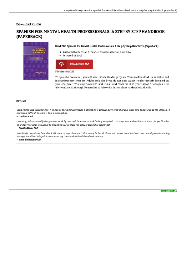 (PDF) SPANISH FOR MENTAL HEALTH PROFESSIONALS A STEP BY STEP HANDBOOK