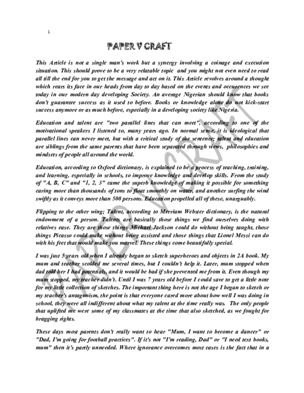 (PDF) PAPER V. CRAFT Philip Oladimeji and Bodunde Ajayi Academia.edu