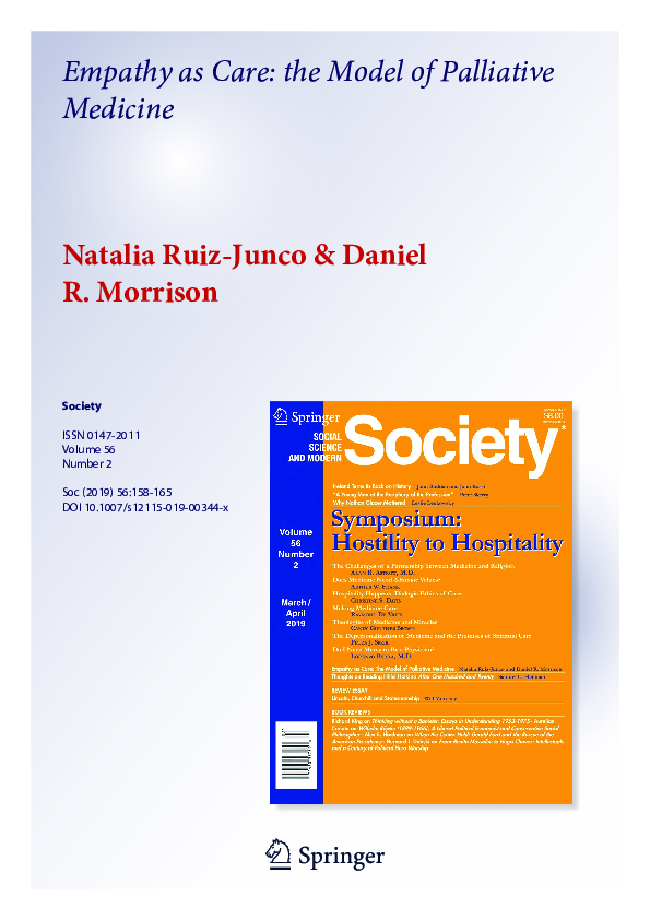 (PDF) Empathy as Care: the Model of Palliative Medicine