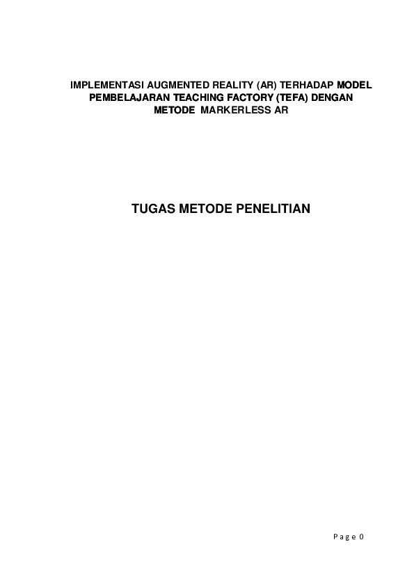 Pdf Implementasi Augmented Reality Ar Terhadap Model Pembelajaran Teaching Factory Tefa Dengan Metode Markerless Ar Tony Ardy Academia Edu