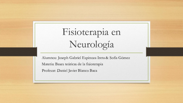 (PPT) Fisioterapia en Neurologia