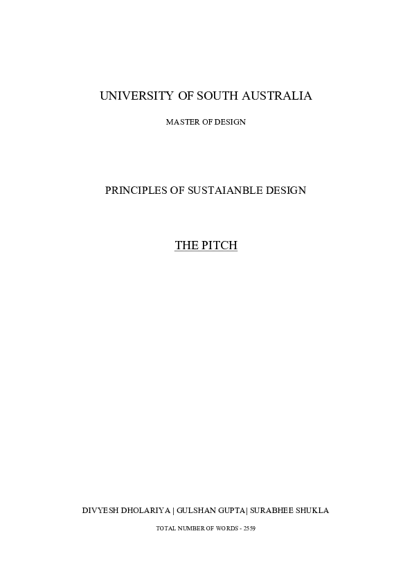 (PDF) UNIVERSITY OF SOUTH AUSTRALIA MASTER OF DESIGN PRINCIPLES OF