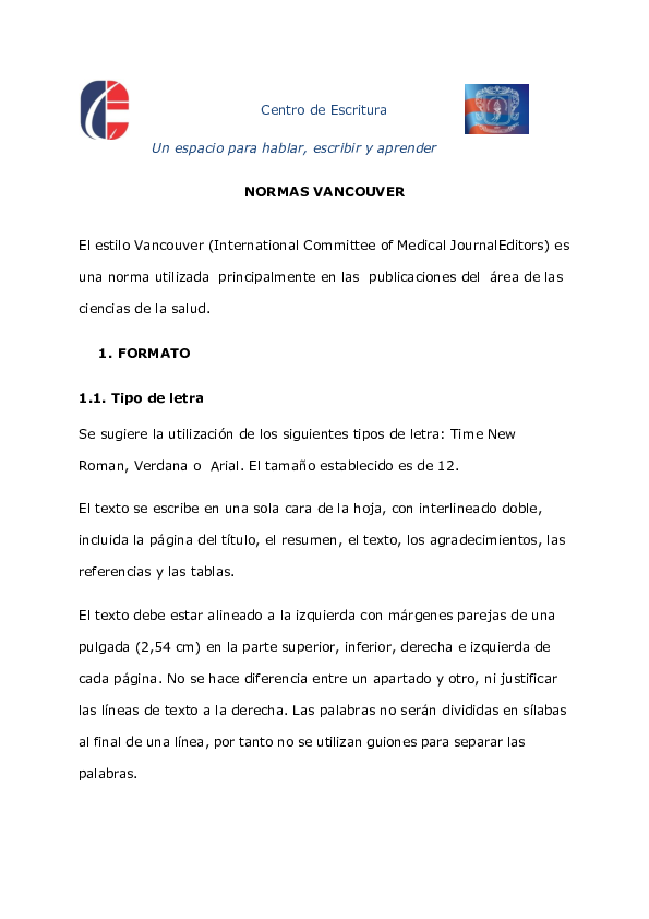 (PDF) Normas vancouver Francisco Gira Yañez Academia.edu