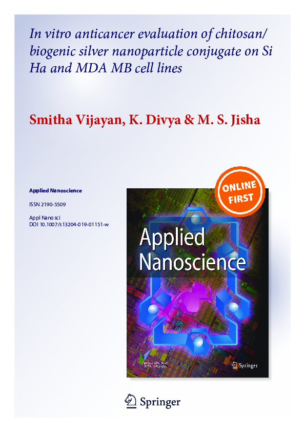 (PDF) In vitro anticancer evaluation of chitosan/ biogenic silver ...