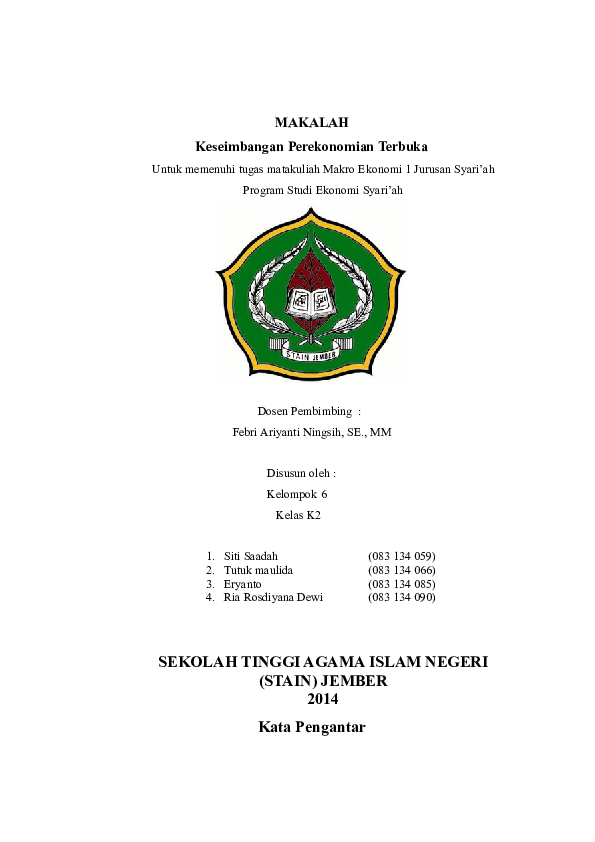 Doc Makalah Keseimbangan Perekonomian Terbuka Ria Rosdiyana Dewi Academia Edu