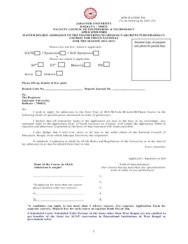 (PDF) Attested copy of passport size photo be pasted here Souvik Mondal Academia.edu