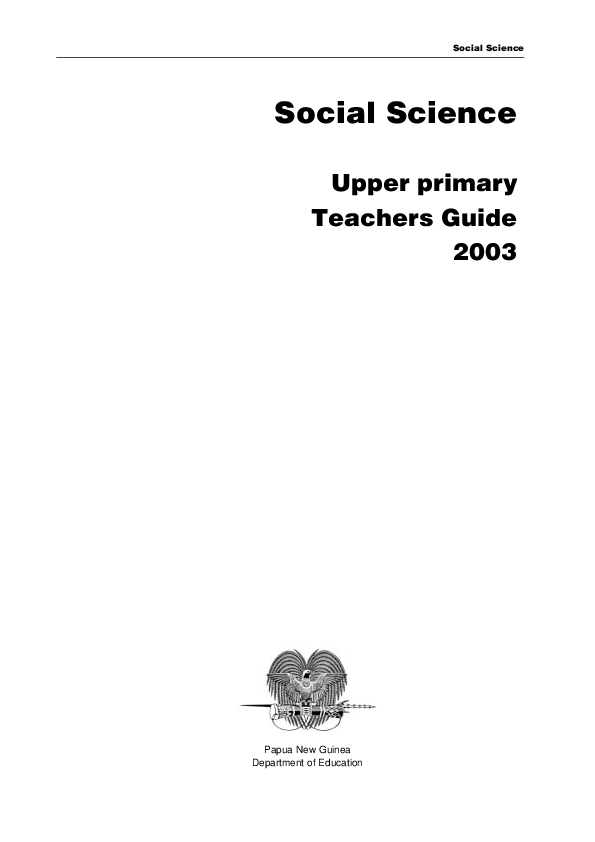 (PDF) Social Science Upper primary Teachers Guide 2003 Papua New Guinea Department of Education