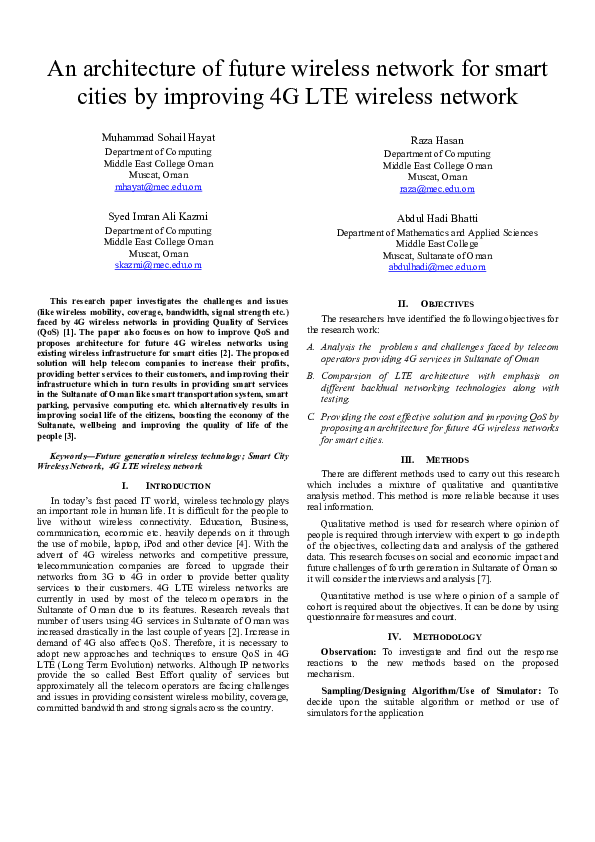 (PDF) An architecture of future wireless network for smart cities by ...
