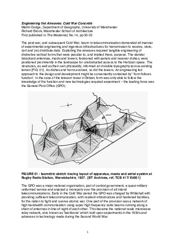 (PDF) Cold War Concrete: Engineering the Airwaves