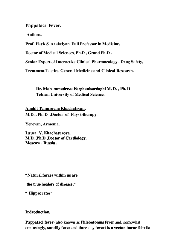 (DOC) Pappataci Fever