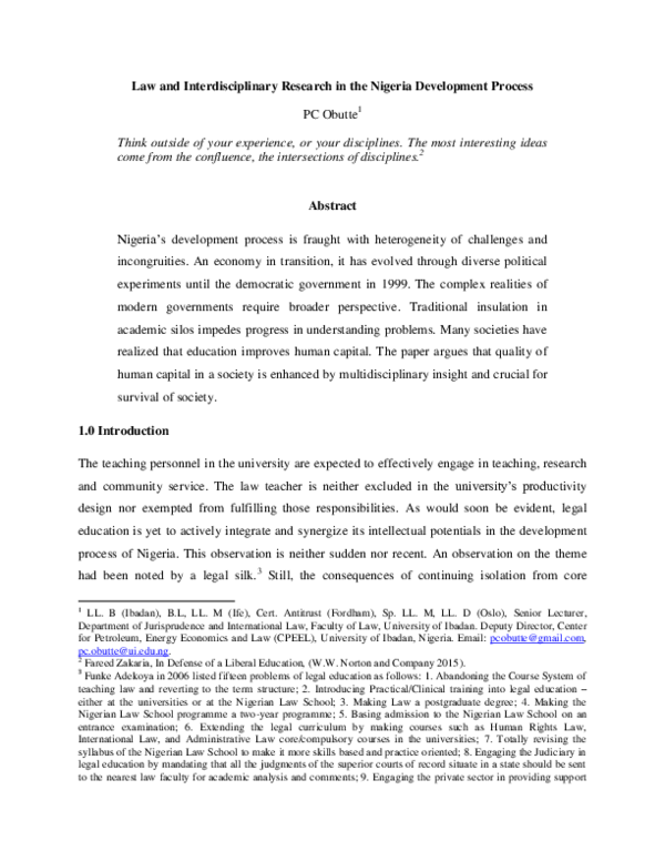 Nigeria research paper image