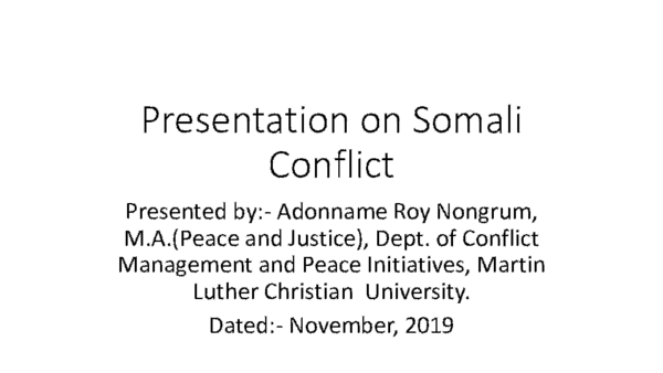 Somalia conflict analysis essay example image