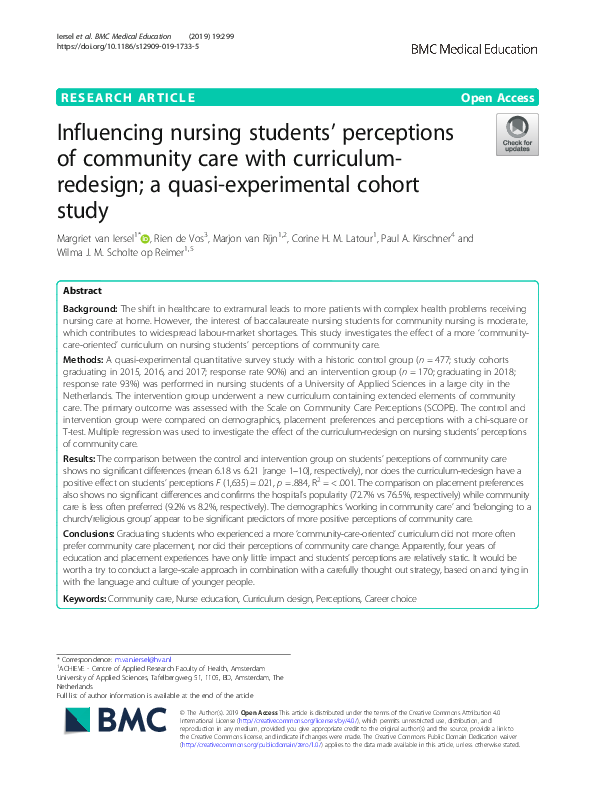 (PDF) Influencing nursing students' perceptions of community care with ...