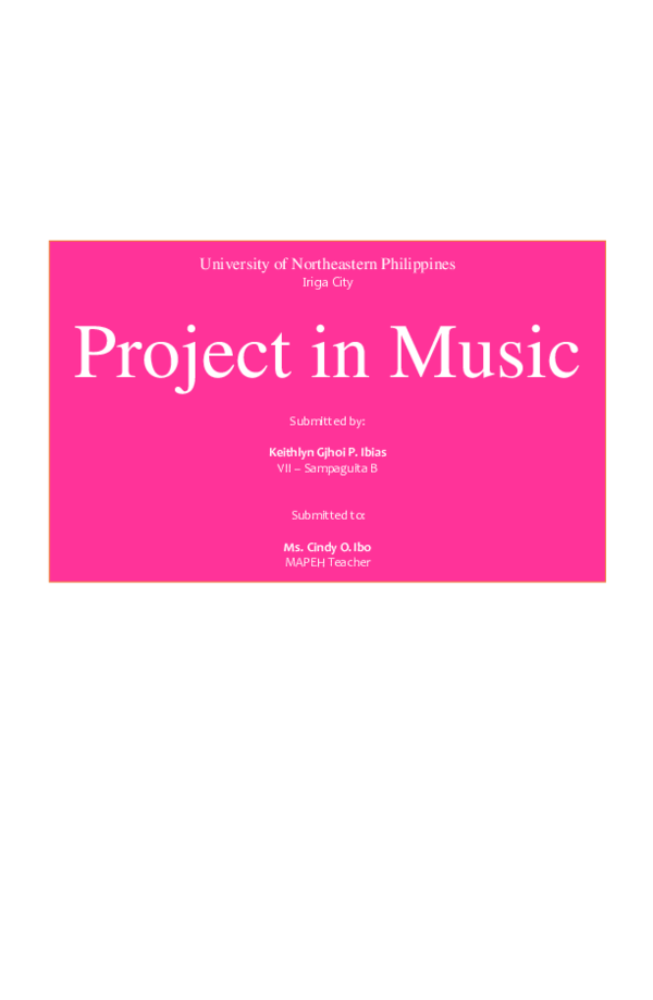 (PDF) Project in Music